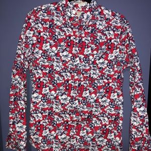 J Crew Secret Wash Classic Stretch Floral Shirt